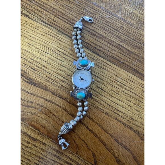 Southwest Traditions Liberty Wrist Watch Sterling Silver Beads With Turquoise main image 6